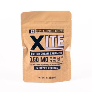 XITE - 15mg Delta 9 THC / 15mg CBD (5ct Bag) - Butter Cream Caramel