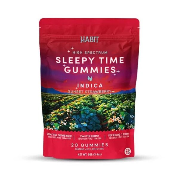 Habit - 10mg Delta 9 THC / 15mg CBN 'Sleep' Gummies 20ct/500mg - Sunset Strawberry