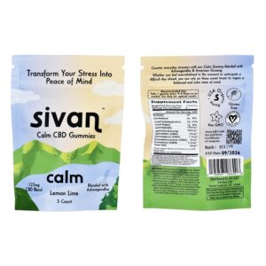 Sivan - 25mg Full Spec CBD Calm Gummies + Ashwaganda